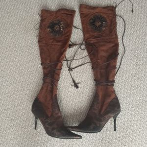 Weathered Lollipop Alice Over Knee Heels Sz 11